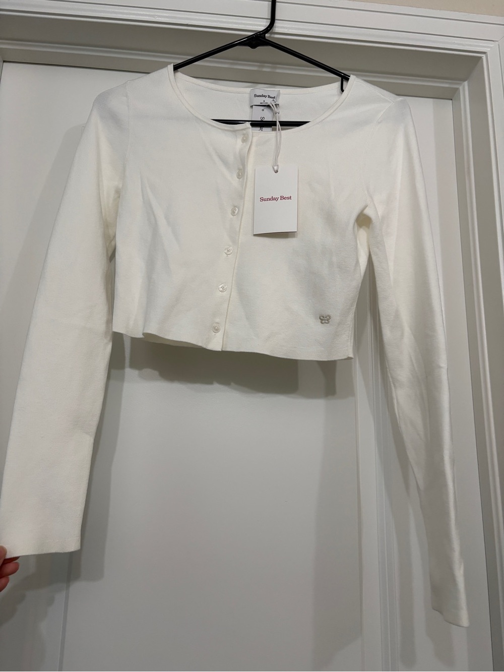 Aritzia Sunday Best Women's Izzy Cropped Button Cardigan Small NWT